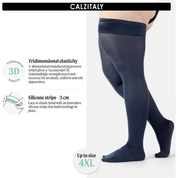 CALZITALY Opaque Thigh High Pantyhose S ML LXL XXL XXXL XXXXLBlue Jeans