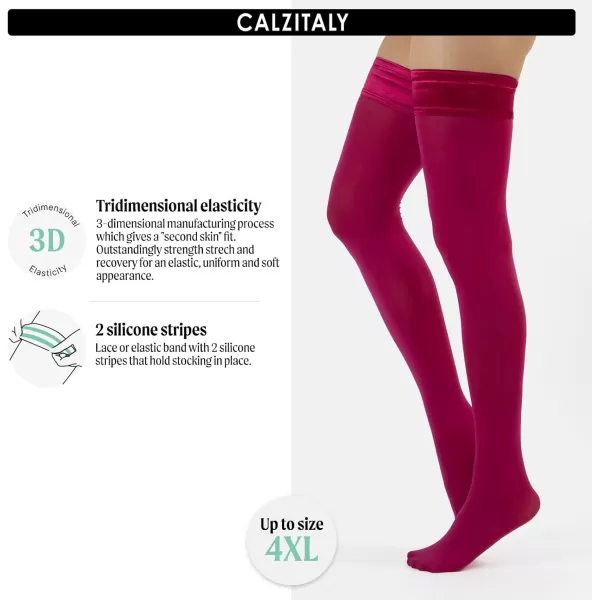 CALZITALY Opaque Thigh High Pantyhose S ML LXL XXL XXXL XXXXLCerice Pink