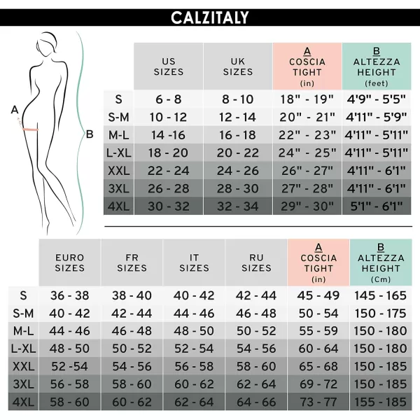 CALZITALY Opaque Thigh High Pantyhose S ML LXL XXL XXXL XXXXLMystic Green