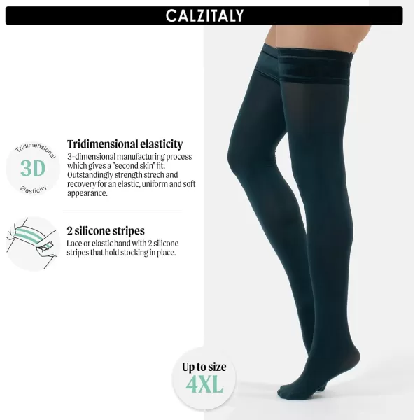 CALZITALY Opaque Thigh High Pantyhose S ML LXL XXL XXXL XXXXLMystic Green