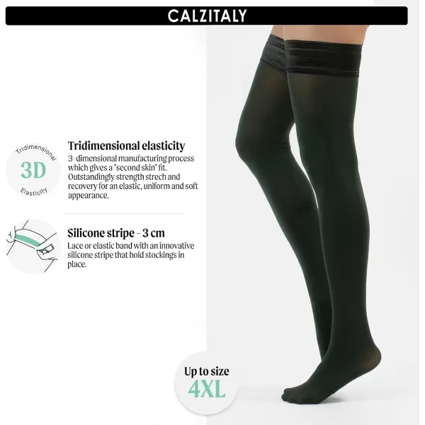 CALZITALY Opaque Thigh High Pantyhose S ML LXL XXL XXXL XXXXLVerde Bosco