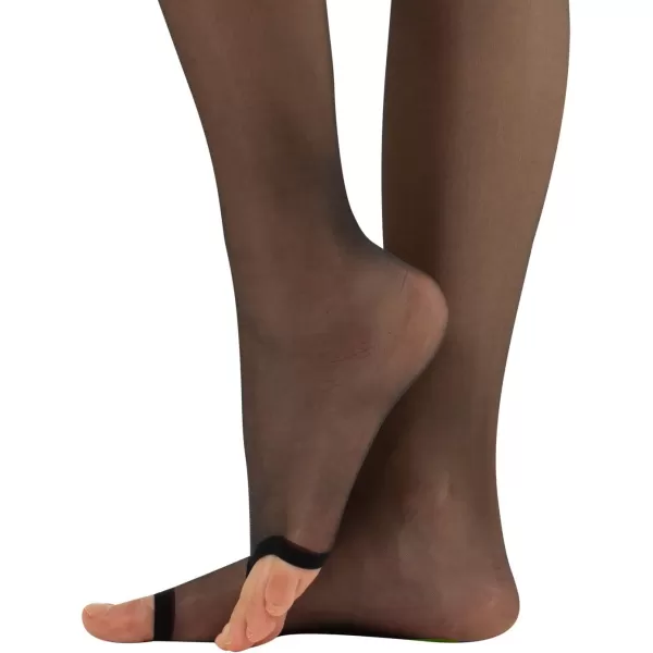 CALZITALY Open Toe Hold Ups SheerToeless Stockings for Summer Days and NightsBlack