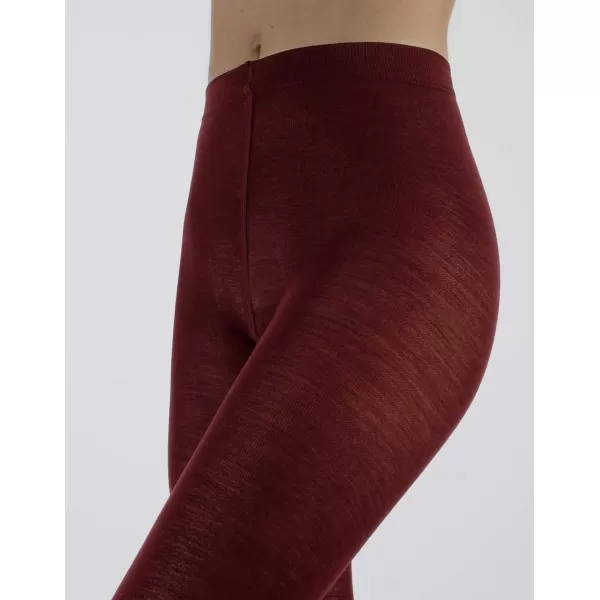 CALZITALY Woman Wool Tights Warm Tights Winter Pantyhose Multicolor  S M L XL  100 DEN  Made in ItalyBurgundy