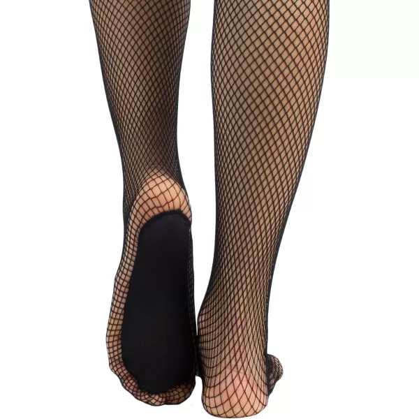 CALZITALY Womens Dance Fishnet Tights  Professional Latin Fishnet Pantyhose  Skin Black  S ML  Made in ItalyBlack