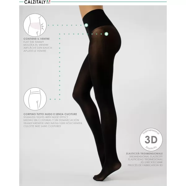 CALZITALY seamless tights no seam pantyhose opaque tights  black blue  50 den  S ML LXL XXL  italian hosiery Black