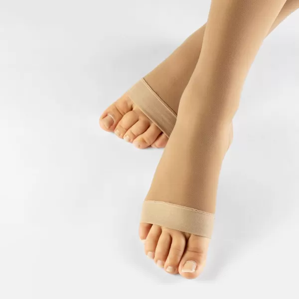 Open Toe Graduated Compressione Knee High Socks  1822 mmHg Medical Socks  BlackSkin  SXL  140 DEN  Made in ItalySkin