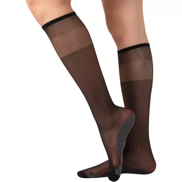 PACK 3 PAIRS 20 DEN SHEER KNEE HIGH SOCKS WITH COMFORT SOLE  LYCRA KNEE HIGH POP SOCKS  NATURAL BLACK  ITALIAN HOSIERY PACK 3 PAIRS 20 DEN SHEER KNEE HIGH SOCKS WITH COMFORT SOLE  LYCRA KNEE HIGH POP SOCKS  NATURAL BLACK  ITALIAN HOSIERY 