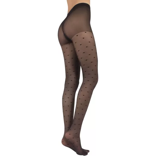 SHEER PANTYHOSE WITH DOTS  SHEER SPOTTY TIGHTS  20 DEN  BLACK  ITALIAN HOSIERY SHEER PANTYHOSE WITH DOTS  SHEER SPOTTY TIGHTS  20 DEN  BLACK  ITALIAN HOSIERY 