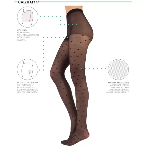 SHEER PANTYHOSE WITH DOTS  SHEER SPOTTY TIGHTS  20 DEN  BLACK  ITALIAN HOSIERY SHEER PANTYHOSE WITH DOTS  SHEER SPOTTY TIGHTS  20 DEN  BLACK  ITALIAN HOSIERY 