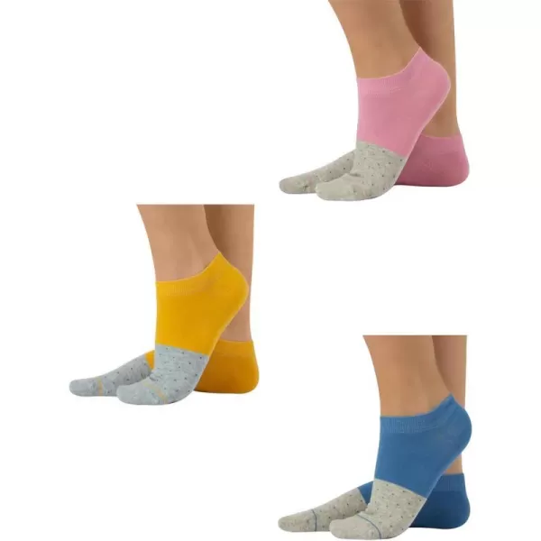 CALZITALY  3 Pairs Women Colour Cotton Socks with Polka Dots  Blue Yellow Pink  One Size 595  Made in ItalyCALZITALY  3 Pairs Women Colour Cotton Socks with Polka Dots  Blue Yellow Pink  One Size 595  Made in Italy