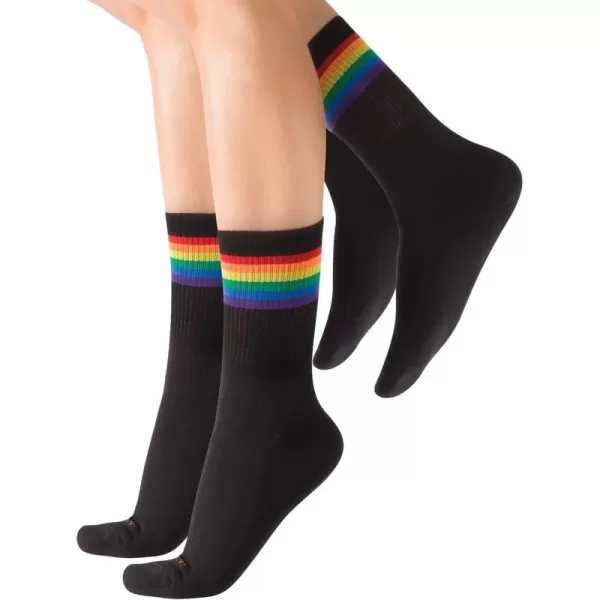 CALZITALY 2 Pairs Unisex Cotton Socks Rainbow Pattern Grey White Black 457 7510 10135 Made in ItalyBlack