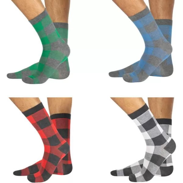 CALZITALY 4 Pairs of Unisex Plaid Cotton Socks  Blue Red White Green  Men 3512 Women 511  Made in ItalyCALZITALY 4 Pairs of Unisex Plaid Cotton Socks  Blue Red White Green  Men 3512 Women 511  Made in Italy