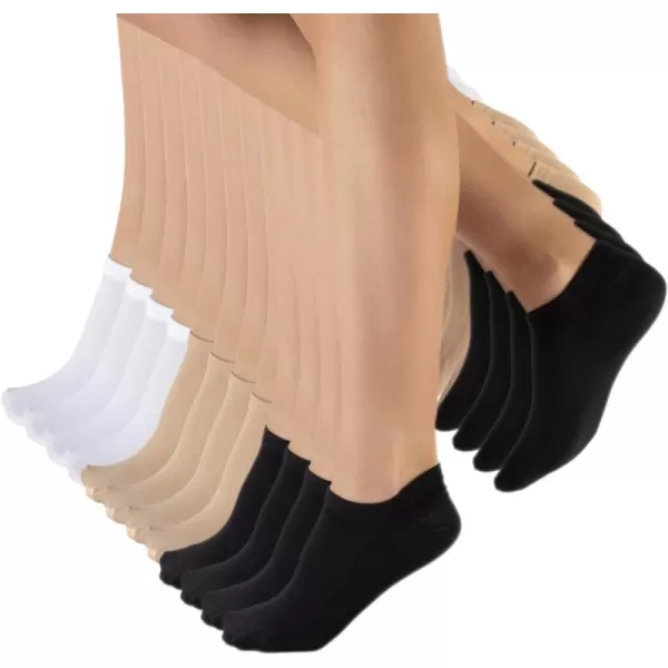 CALZITALY 50 DEN 12 Pairs Ankle Liner Socks Opaque Trainer Socks In Microfiber  Unisex WhiteSkinBlackCALZITALY 50 DEN 12 Pairs Ankle Liner Socks Opaque Trainer Socks In Microfiber  Unisex WhiteSkinBlack