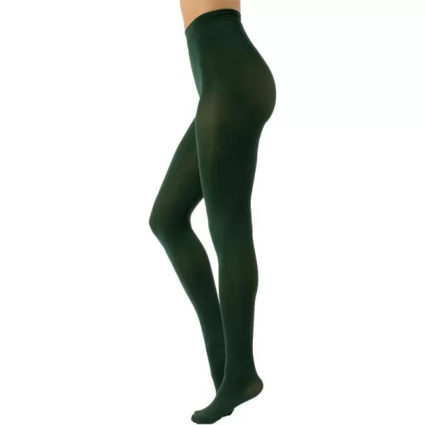 CALZITALY Opaque Colour tights Thick tights Microfiber 3D Pantyhose 80 DEN  S M L XL XXL 3XL 4XL  Italian HosieryEmerald Green