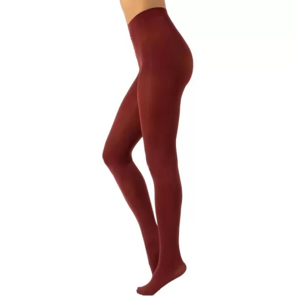 CALZITALY Opaque Colour tights Thick tights Microfiber 3D Pantyhose 80 DEN  S M L XL XXL 3XL 4XL  Italian HosieryGarnet Red