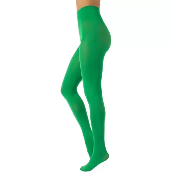 CALZITALY Opaque Colour tights Thick tights Microfiber 3D Pantyhose 80 DEN  S M L XL XXL 3XL 4XL  Italian HosieryGreen Apple