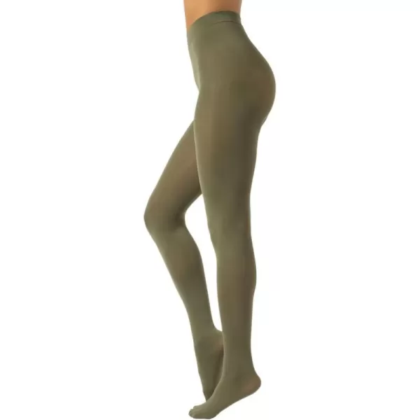 CALZITALY Opaque Colour tights Thick tights Microfiber 3D Pantyhose 80 DEN  S M L XL XXL 3XL 4XL  Italian HosieryOlive Green