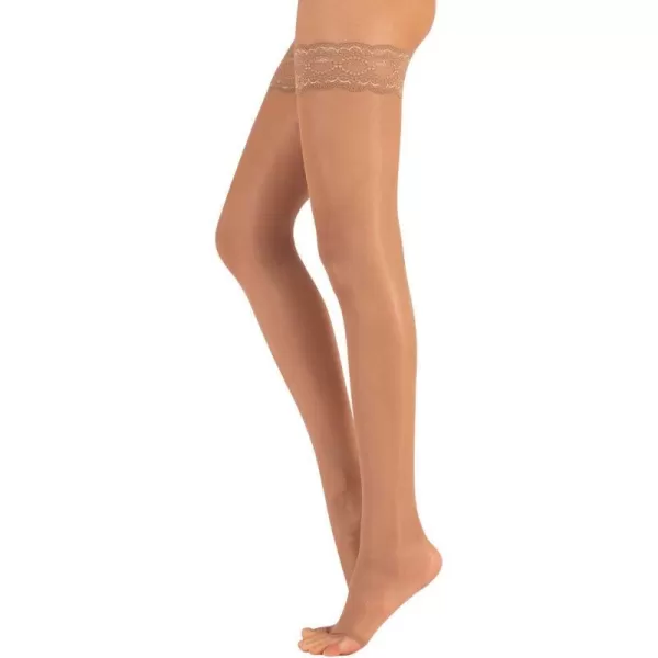 CALZITALY Open Toe Hold Ups SheerToeless Stockings for Summer Days and NightsSkin