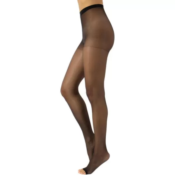 CALZITALY Toeless Pantyhose Sheer Tights Open Toe stockings with Cooling EffectBlack