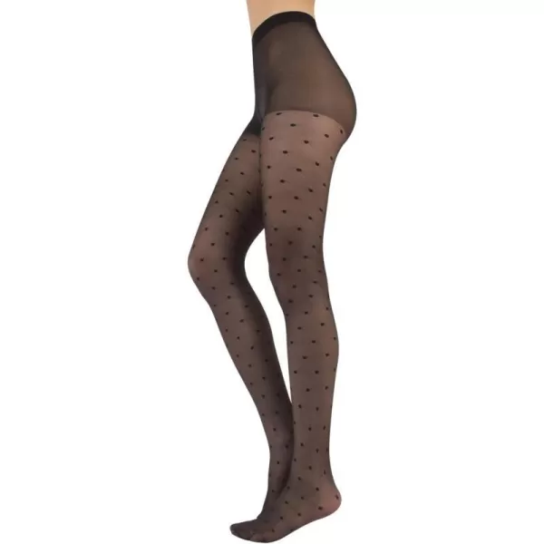 SHEER PANTYHOSE WITH DOTS  SHEER SPOTTY TIGHTS  20 DEN  BLACK  ITALIAN HOSIERY SHEER PANTYHOSE WITH DOTS  SHEER SPOTTY TIGHTS  20 DEN  BLACK  ITALIAN HOSIERY 