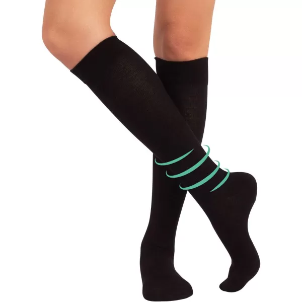 1521 mmHg COTTON COMPRESSION SOCKS  FLIGHT TRAVEL SOCKS  BLUE GREY BLACK  S M L XL XXL  ITALIAN SOCKS Black