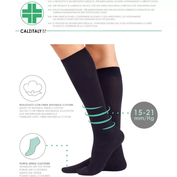 1521 mmHg COTTON COMPRESSION SOCKS  FLIGHT TRAVEL SOCKS  BLUE GREY BLACK  S M L XL XXL  ITALIAN SOCKS Blue