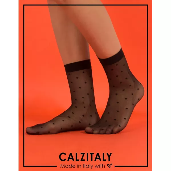 CALZITALY 20 Den 3 Pairs Woman Pop Socks Sheer Ankle Socks Silk Black Italian HosieryCALZITALY 20 Den 3 Pairs Woman Pop Socks Sheer Ankle Socks Silk Black Italian Hosiery