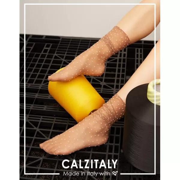 CALZITALY 5 Pairs  Sheer Women Socks No Elastic Band SocksCALZITALY 5 Pairs  Sheer Women Socks No Elastic Band Socks