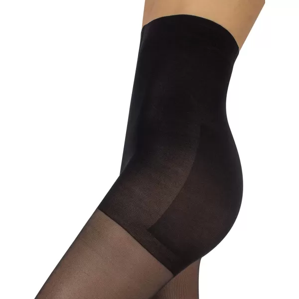 CALZITALY Graduated Compression Pantyhose  1822 mmHg Open Toe Tights  BlackSkin  SMLXL  140 DEN  Made in ItalyBlack