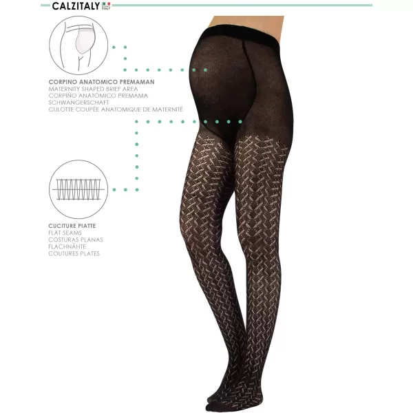 CALZITALY Maternity Tights Cotton Pregnancy Pantyhose  S M L XL  GREY  MADE IN ITALY Black