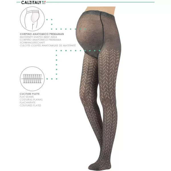 CALZITALY Maternity Tights Cotton Pregnancy Pantyhose  S M L XL  GREY  MADE IN ITALY Grey