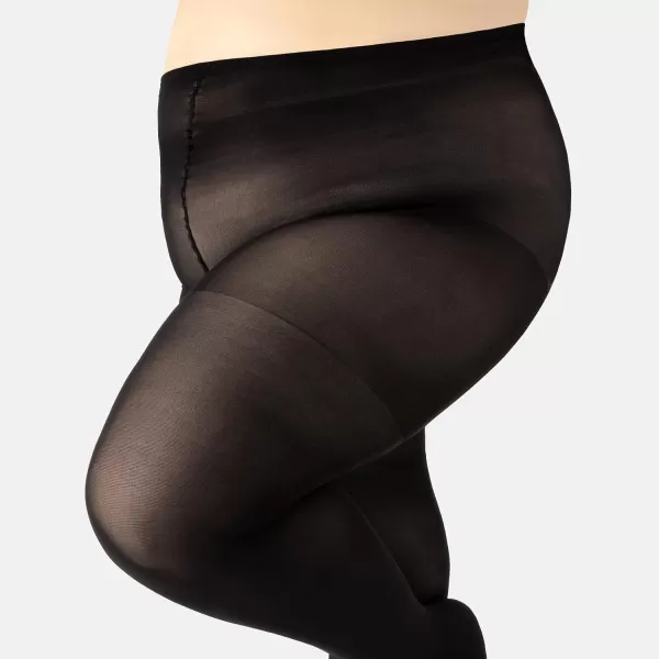 CALZITALY Plus Sizes AntiChafing Opaque Tights  60 DEN  L  4XL  Black  Italian HosieryBlack