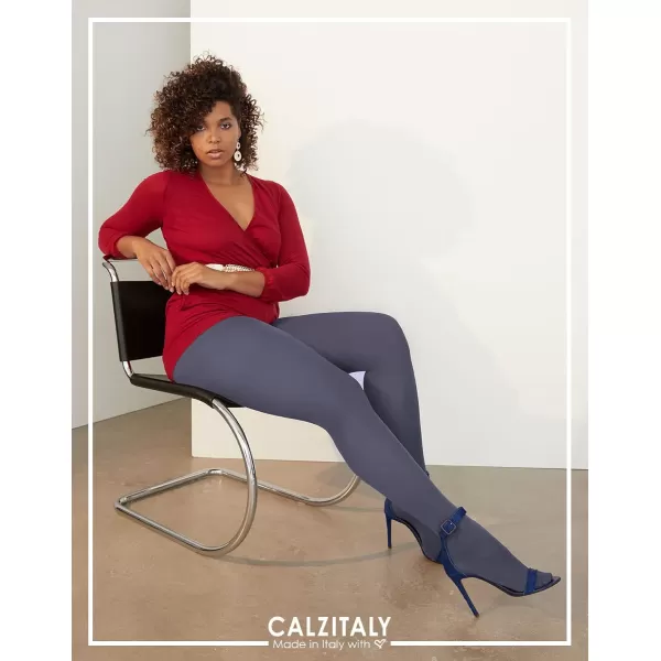 CALZITALY Plus Sizes AntiChafing Opaque Tights  60 DEN  L  4XL  Black  Italian HosieryBlue Jeans