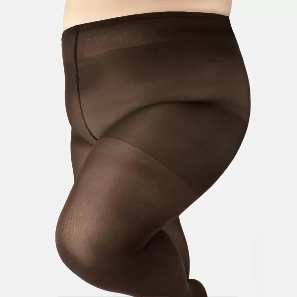 CALZITALY Plus Sizes AntiChafing Opaque Tights  60 DEN  L  4XL  Black  Italian HosieryBrown