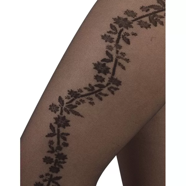 CALZITALY Sheer Woman Tights with Floral Pattern  Pantyhose with Flower Design  25 Den  Black  SM  LXL  Made in ItalyCALZITALY Sheer Woman Tights with Floral Pattern  Pantyhose with Flower Design  25 Den  Black  SM  LXL  Made in Italy