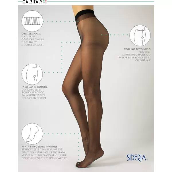 CALZITALY Womens tights Sheer Nylons Summer Pantyhose Stockings 8DEN Natural Natural Tane S M L Made in ItalyBlack