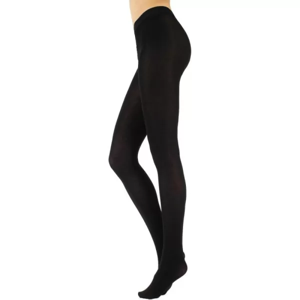 CALZITALY  Cashmere Wool Tights  Fleece Lined Warm Pantyhose for Women 150 DENBlack