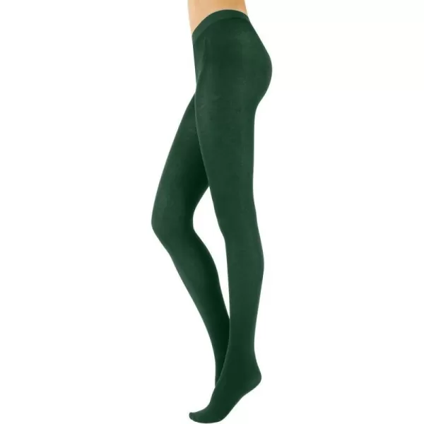 CALZITALY  Cashmere Wool Tights  Fleece Lined Warm Pantyhose for Women 150 DENEmerald Green