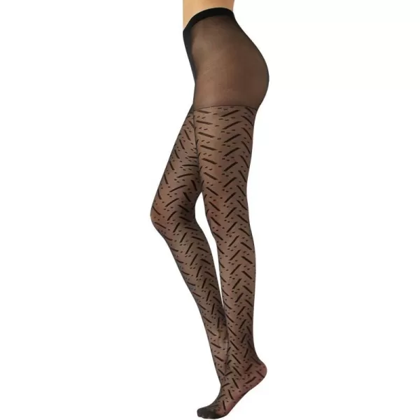 CALZITALY  Sheer Striped Micro Fishnet Tights with Geometric Pattern  Black  SM LXL  20 DEN  Made in ItalyCALZITALY  Sheer Striped Micro Fishnet Tights with Geometric Pattern  Black  SM LXL  20 DEN  Made in Italy