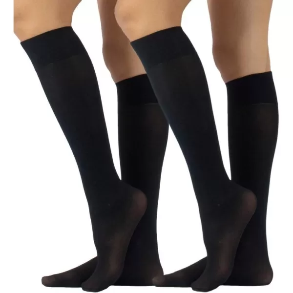 CALZITALY 2 Pairs of Biodegradable KneeHigh Socks  Unisex Socks  One Size  Black  40 DEN  Made in ItalyCALZITALY 2 Pairs of Biodegradable KneeHigh Socks  Unisex Socks  One Size  Black  40 DEN  Made in Italy