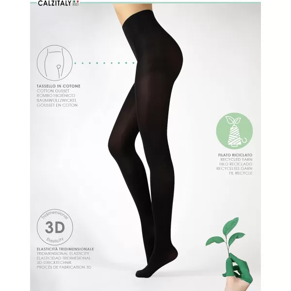 CALZITALY Daily Tights made of Recycled Yarn  EcoFriendly Fashion  Black  S M L XL  80 DEN  Made in ItalyCALZITALY Daily Tights made of Recycled Yarn  EcoFriendly Fashion  Black  S M L XL  80 DEN  Made in Italy