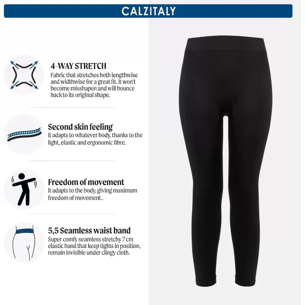 CALZITALY Merino Wool Base Layer Bottoms Thermal Leggings Thermal Clothing for Men and Women Made in Italy