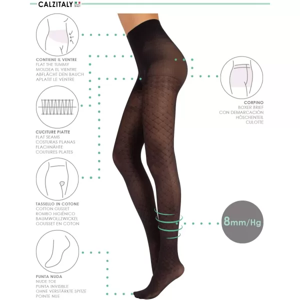 CALZITALY Woman Medium Compression Tights  Support Pantyhose Argyle Pattern and Control Body  S M L  20 Den  Made in Italy CALZITALY Woman Medium Compression Tights  Support Pantyhose Argyle Pattern and Control Body  S M L  20 Den  Made in Italy 