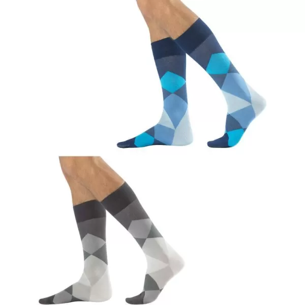 CALZITALY  2 Pairs of Men Cotton Socks  Argyle Calf Socks  Blue Grey  US 810 10512  Made in ItalyCALZITALY  2 Pairs of Men Cotton Socks  Argyle Calf Socks  Blue Grey  US 810 10512  Made in Italy