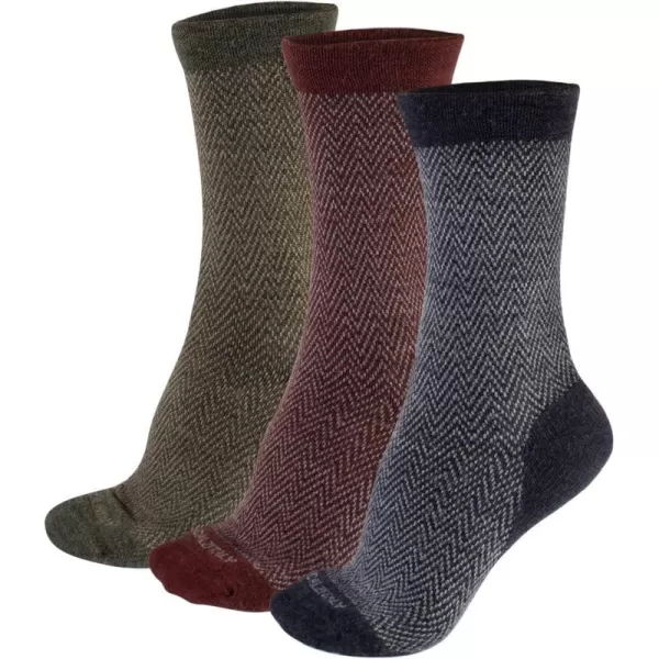 CALZITALY 3 Pairs of Merino Wool Crew Socks with Zig Zag  Bordeaux Green Blue  Men 3512 Women 511  Made in ItalyMulticolor