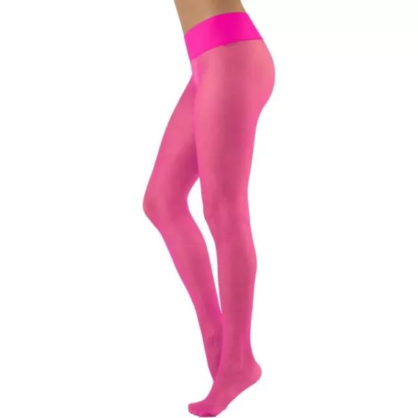 CALZITALY Seamless Sheer Tights with Comfortable Waistband 15 Dernier PantyhoseFuxia