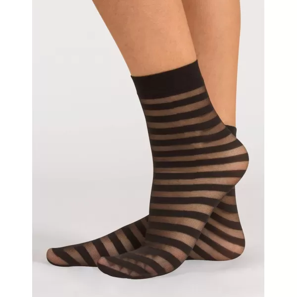 image3 PAIRS POP SOCKS STRIPS POIS TRASPARENT STRIPE  SEMITRANSPARENT ANKLE SOCKS  ELEGANT WOMANS SOCKS  MADE IN ITALY  BLACK