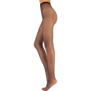 imageCALZITALY FISHNET TIGHTS  RETRO STYLE TIGHTS  VINTAGE PANTYHOSE  BLACK SKIN  SM LXL  ITALIAN HOSIERY 