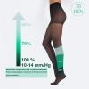 image1014 mmHg GRADUATED COMPRESSION PANTYHOSE  70 DEN  S M L XL XXL  BLACK SKIN  ITALIAN HOSIERY Black