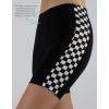 imageCALZITALY Women Fitness Sport Shorts with Checkered Pattern  Black  XS S M L XL  Made in Italy M Black